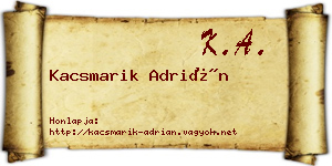 Kacsmarik Adrián névjegykártya